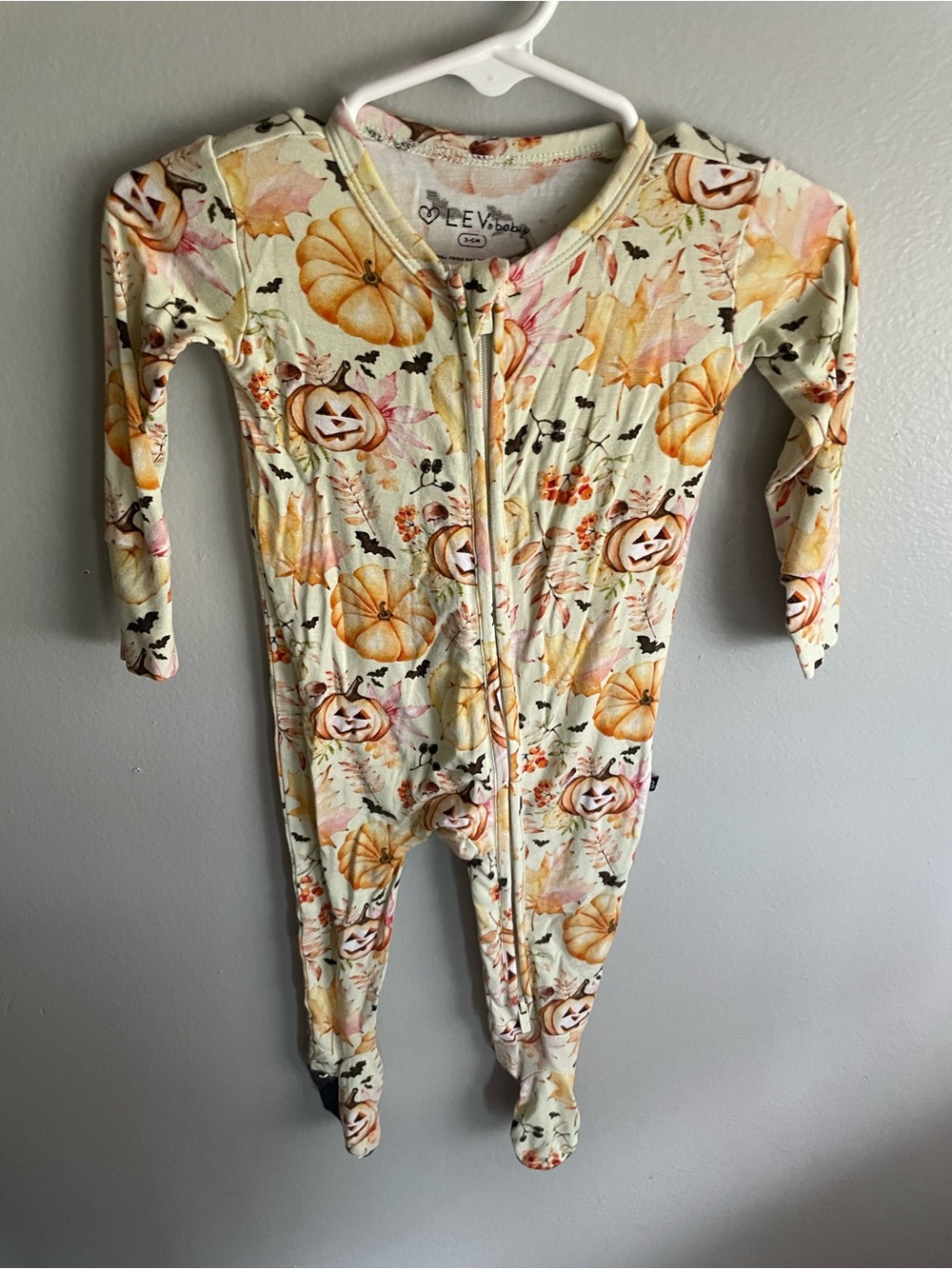 3/6 Months Lev Baby Halloween Bamboo Footie